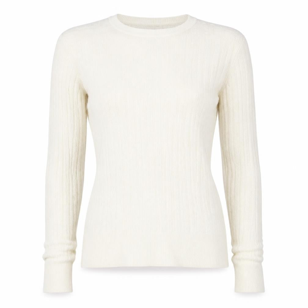 Dorothy Perkins Womens Ivory Round Neck Acrylic Pullover Jumper Size 10