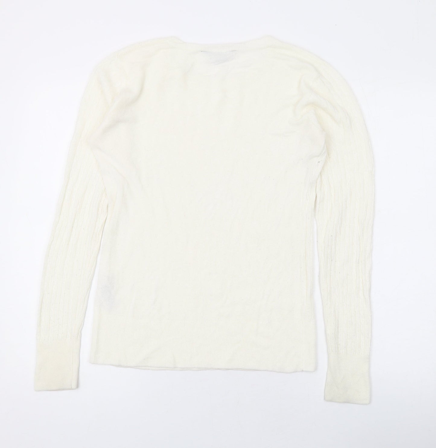 Dorothy Perkins Womens Ivory Round Neck Acrylic Pullover Jumper Size 10