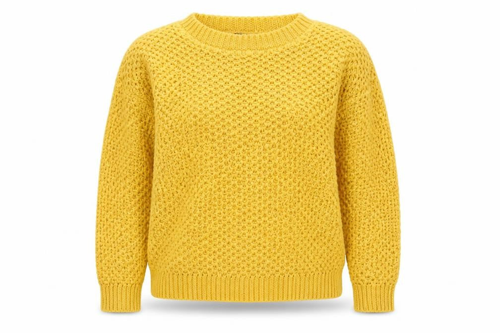 New Look Womens Yellow Round Neck Acrylic Pullover Jumper Size 8