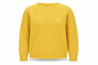 New Look Womens Yellow Round Neck Acrylic Pullover Jumper Size 8
