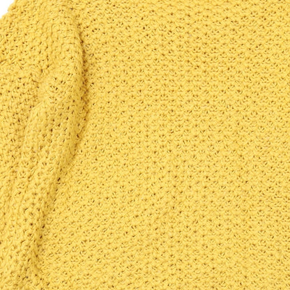 New Look Womens Yellow Round Neck Acrylic Pullover Jumper Size 8
