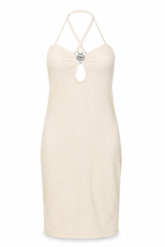 Bershka Womens Ivory Polyamide Mermaid Size M V-Neck Tie