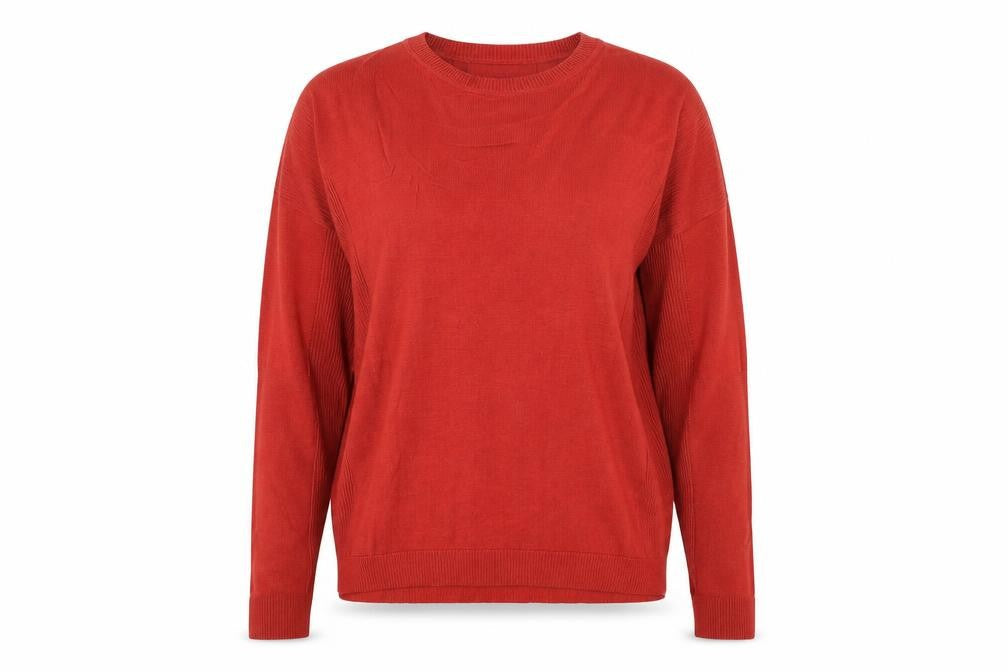 Marks & Spencer Womens Orange Round Neck Acrylic Pullover Jumper Size 14