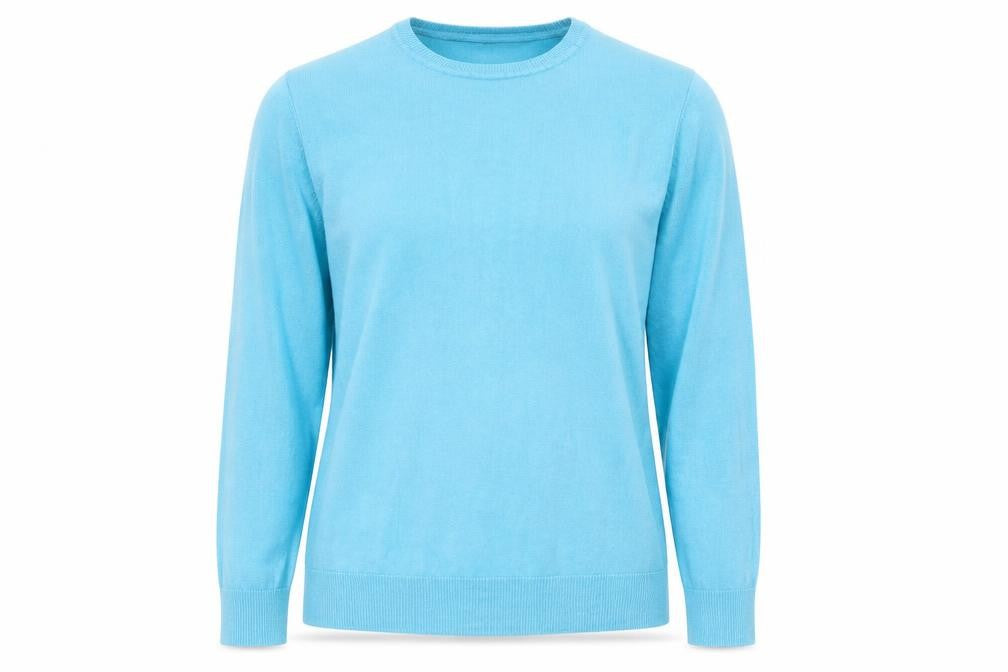 Bonmarché Womens Blue Round Neck Acrylic Pullover Jumper Size 12