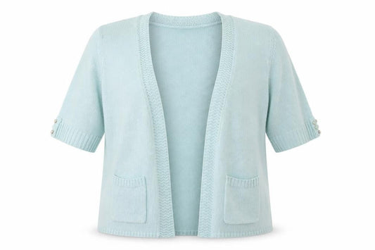 EWM Womens Blue V-Neck Acrylic Cardigan Jumper Size 20