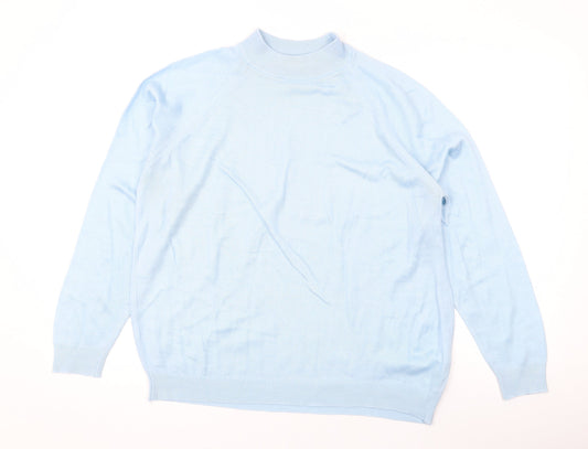 Debenhams Womens Blue Round Neck Acrylic Pullover Jumper Size 14