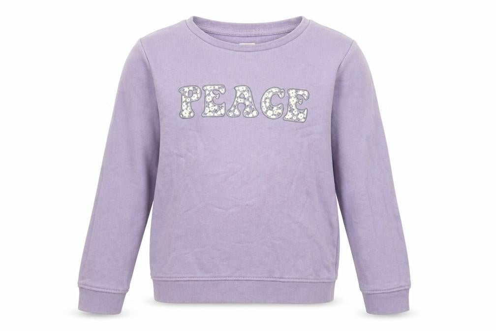 La Redoute Girls Purple Cotton Pullover Sweatshirt Size 9 Years Pullover - Peace