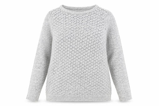 M&Co Womens Grey Round Neck Acrylic Pullover Jumper Size 14