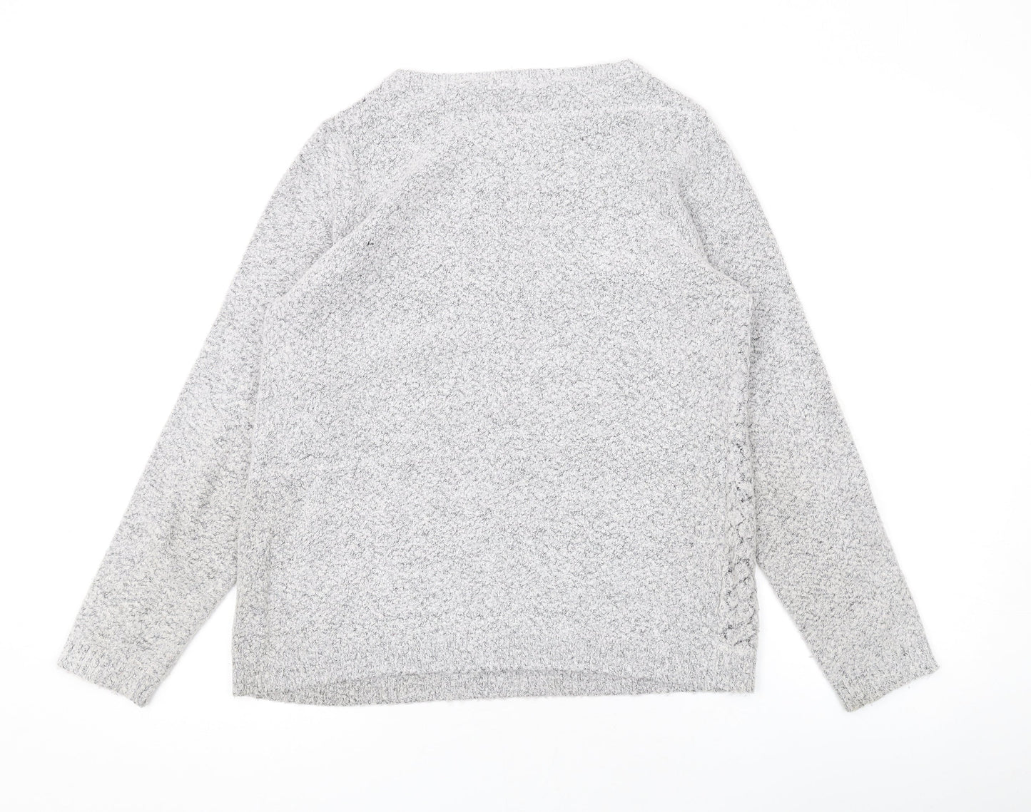 M&Co Womens Grey Round Neck Acrylic Pullover Jumper Size 14