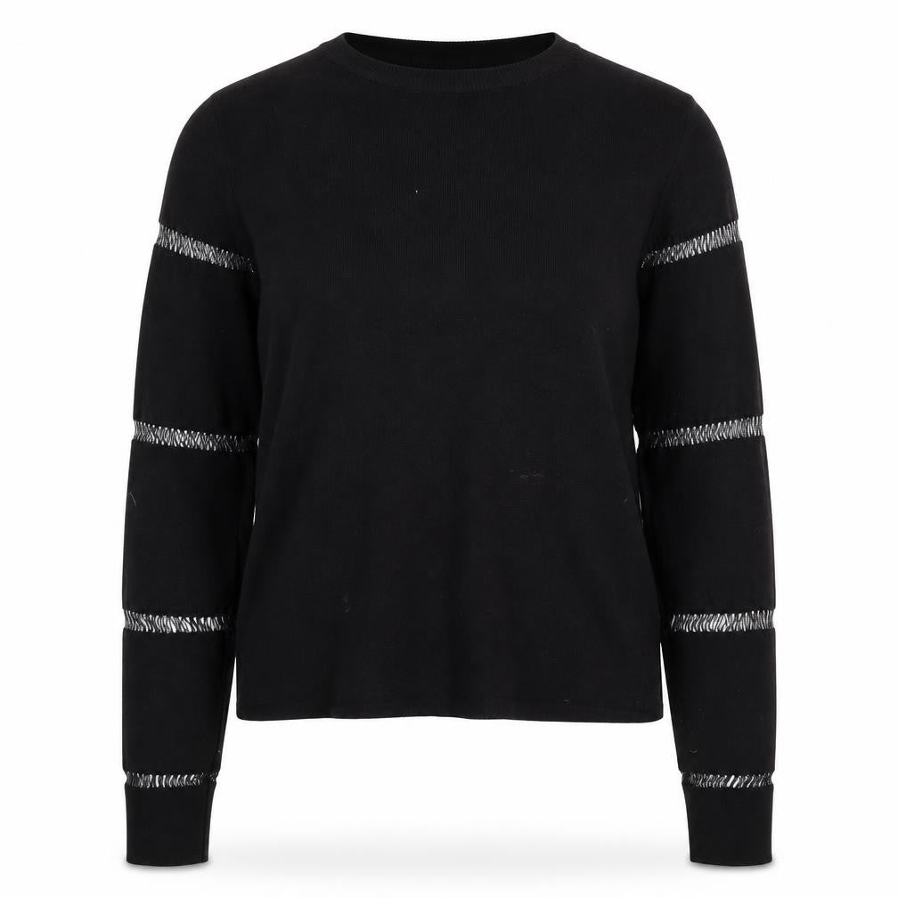 Marks & Spencer Womens Black Round Neck Viscose Pullover Jumper Size 12