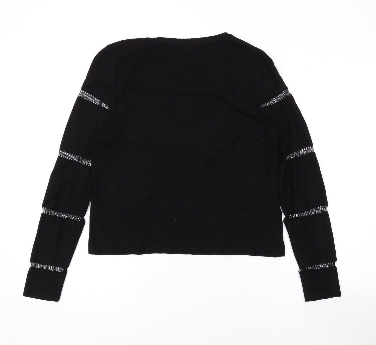 Marks and Spencer Womens Black Round Neck Viscose Pullover Jumper Size 12