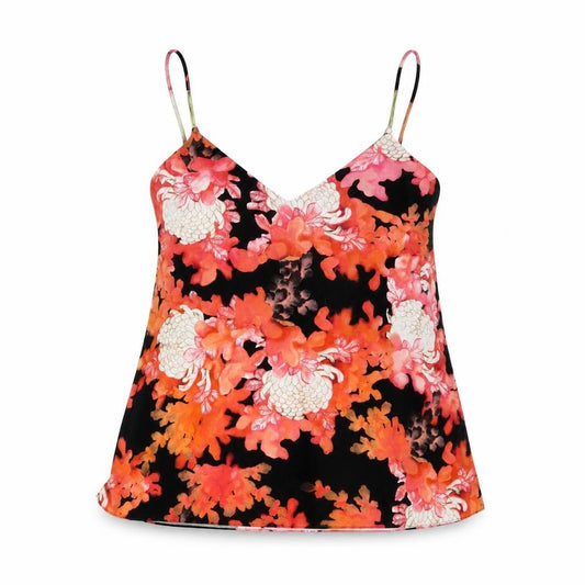 River Island Womens Red Floral Polyester Camisole Tank Size 12 V-Neck