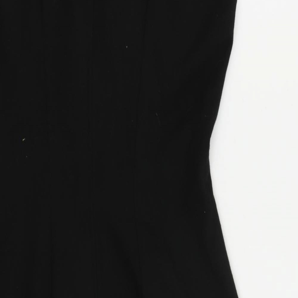 Warehouse Womens Black Polyester Pencil Dress Size 10 Scoop Neck Zip