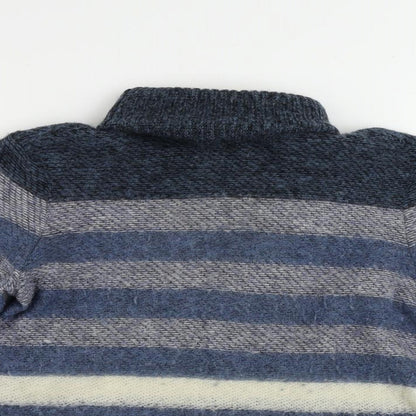 Tory Burch Womens Blue Roll Neck Striped Polyamide Pullover Jumper Size XS