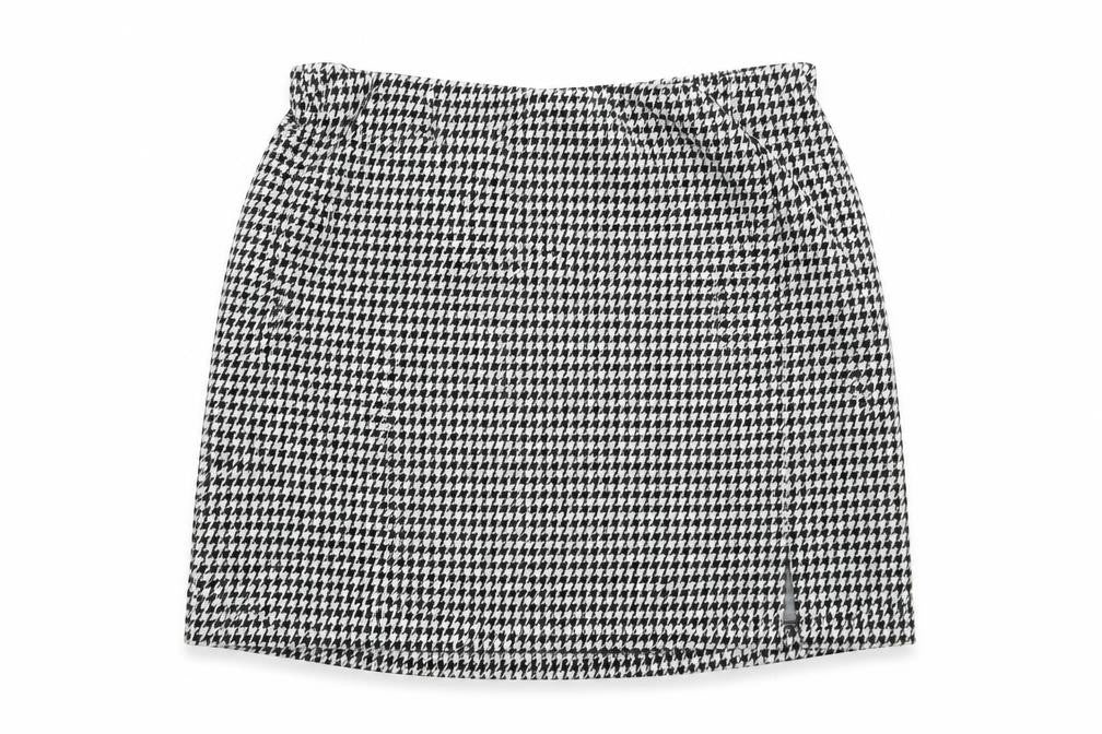 H&M Womens Black Geometric Polyester Mini Skirt Size M - Elastic Waist