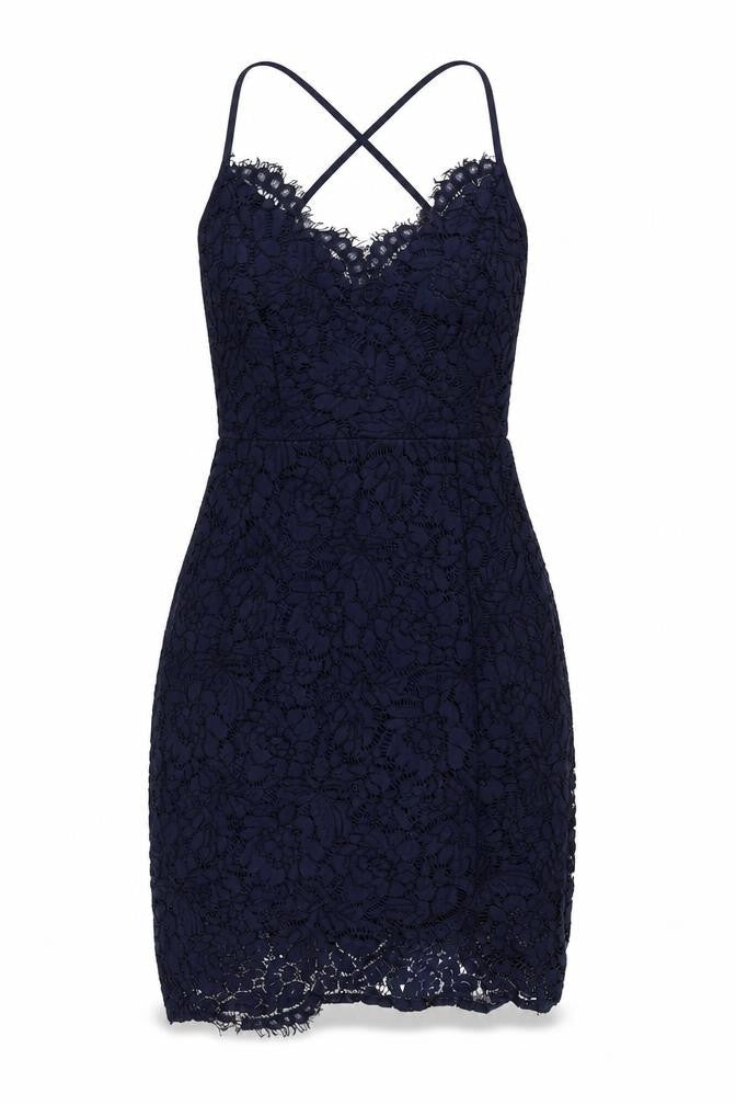 Lulus Womens Blue Cotton Bodycon Size S V-Neck Zip