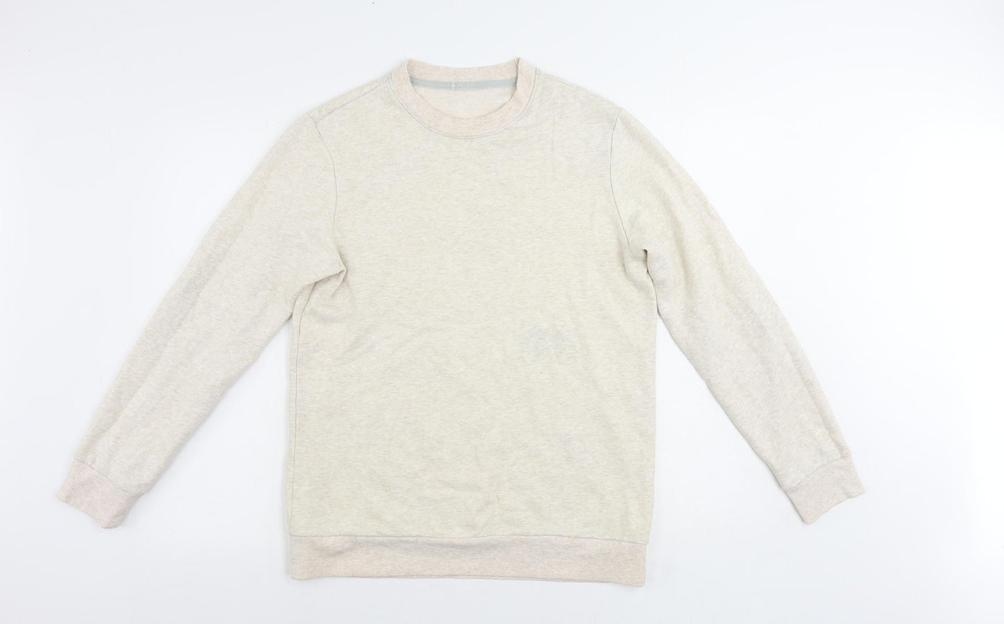 Find Mens Beige Cotton Pullover Sweatshirt Size S