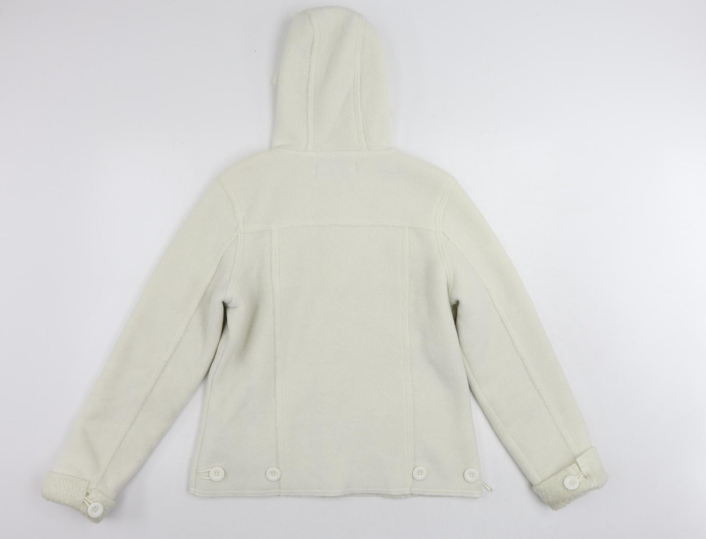 Falmer Womens White Jacket Size 12 Button - Hooded