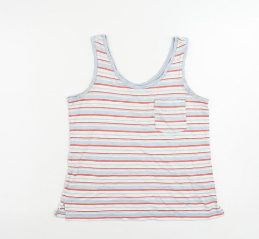 NEXT Womens Multicoloured Striped Cotton Basic Tank Size 6 Scoop Neck