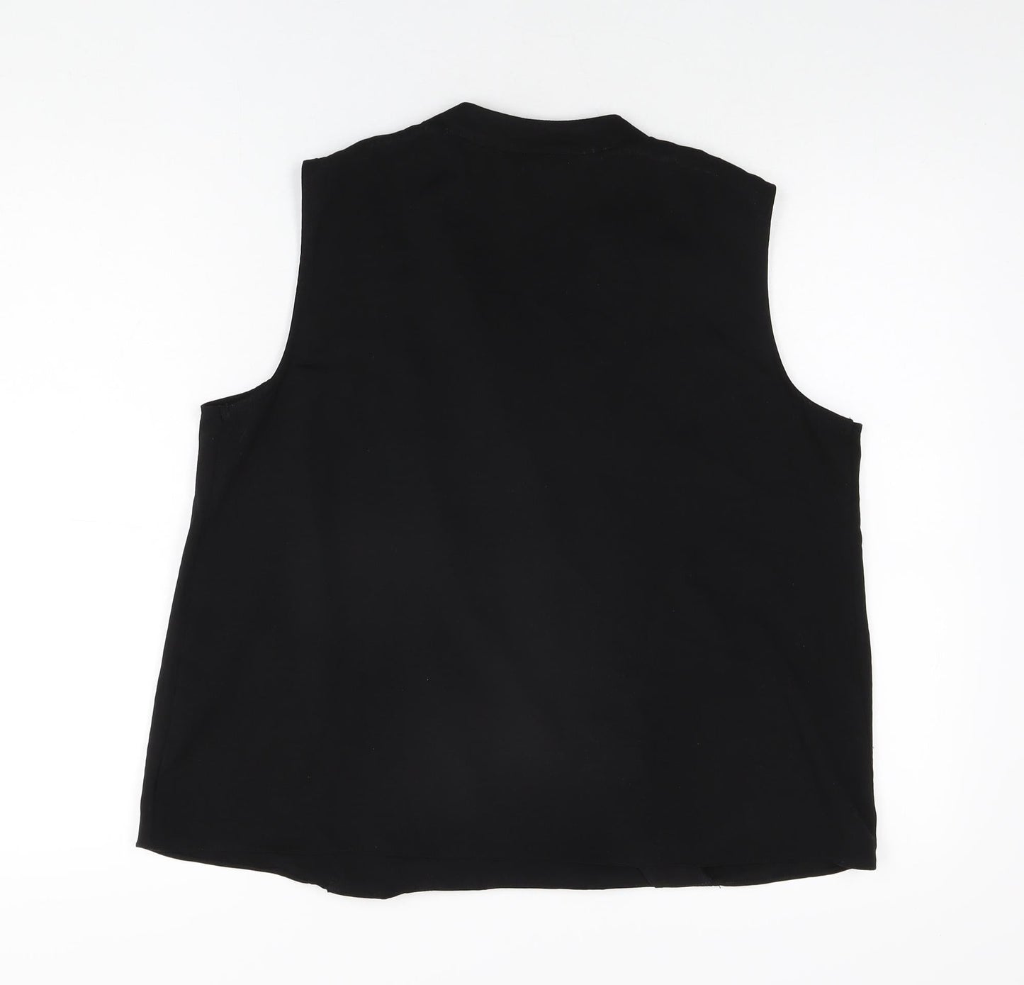 Wallis Womens Black Polyester Basic T-Shirt Size 16 V-Neck