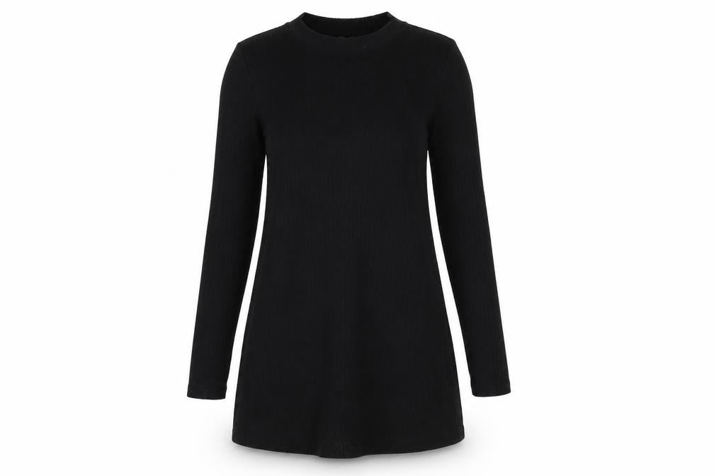 Topshop Womens Black Polyester Shift Size 8 High Neck Pullover