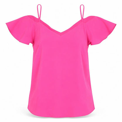 Oasis Womens Pink Polyester Basic Blouse Size 12 V-Neck