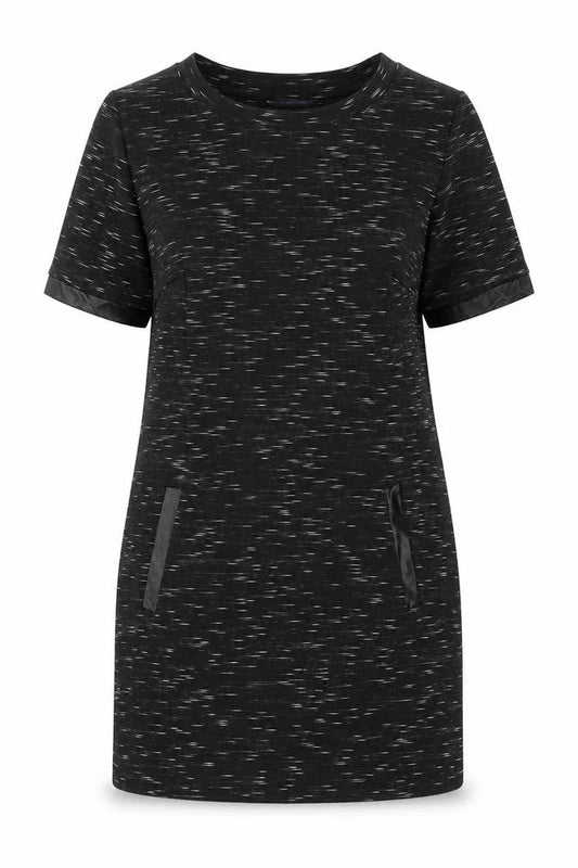 Marks & Spencer Womens Black Geometric Polyester Shift Size 12 Round Neck Pullover