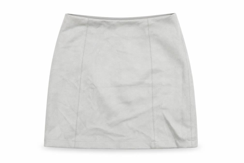 New Look Womens Grey Polyester A-Line Skirt Size 8 Zip