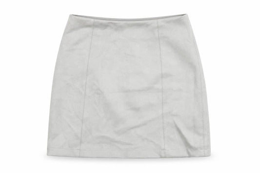 New Look Womens Grey Polyester A-Line Skirt Size 8 Zip