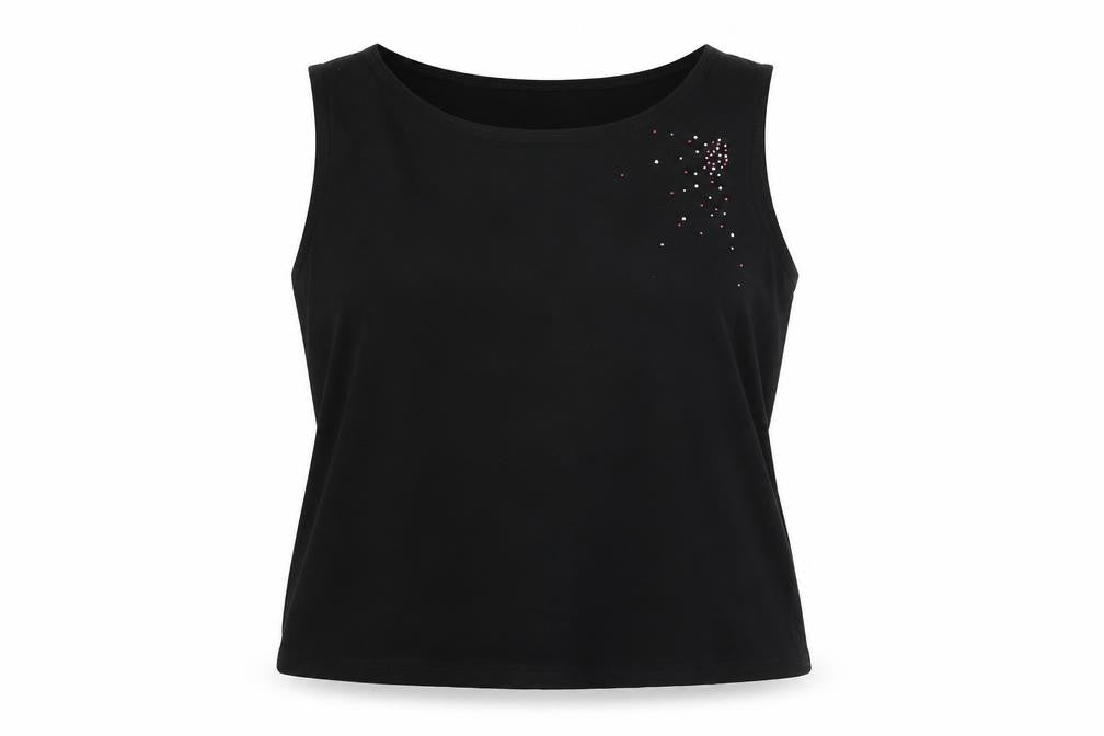 CMD Womens Black Polyester Basic T-Shirt Size XL Round Neck