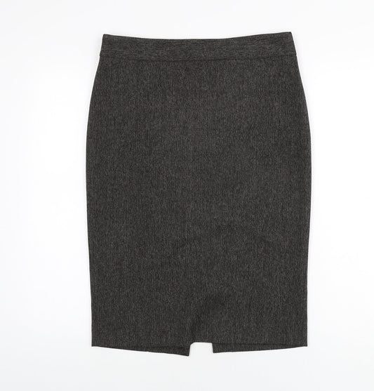 Zara Womens Grey Polyester Straight & Pencil Skirt Size M Zip