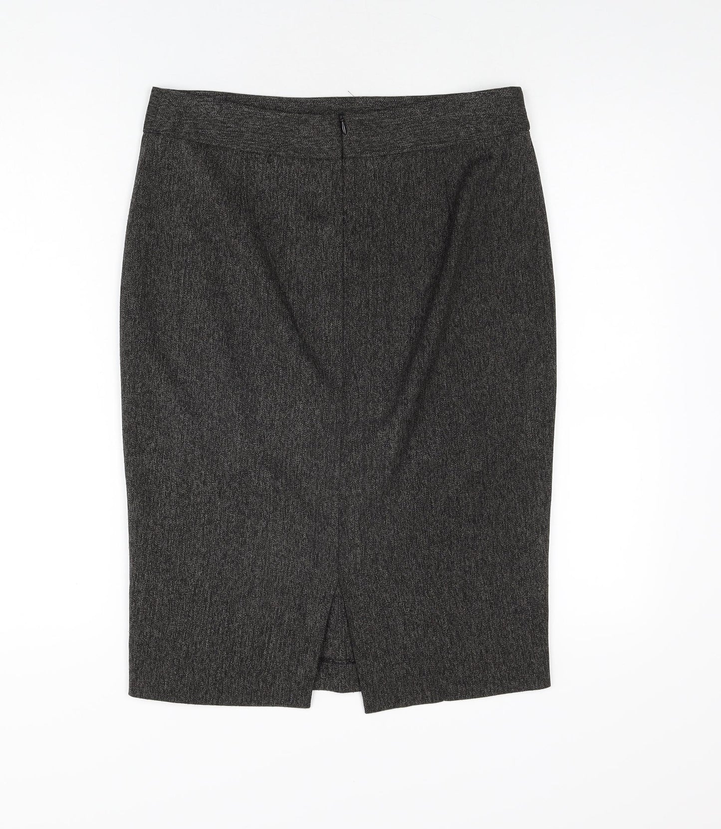 Zara Womens Grey Polyester Straight & Pencil Skirt Size M Zip
