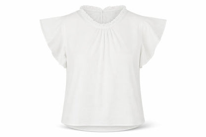 Boohoo Womens White Polyester Basic T-Shirt Size 8 Round Neck