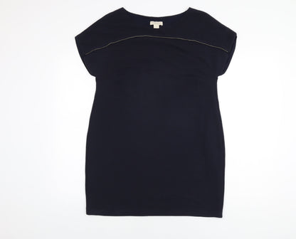 Celuu Womens Blue Viscose Shift Size 12 Boat Neck Pullover