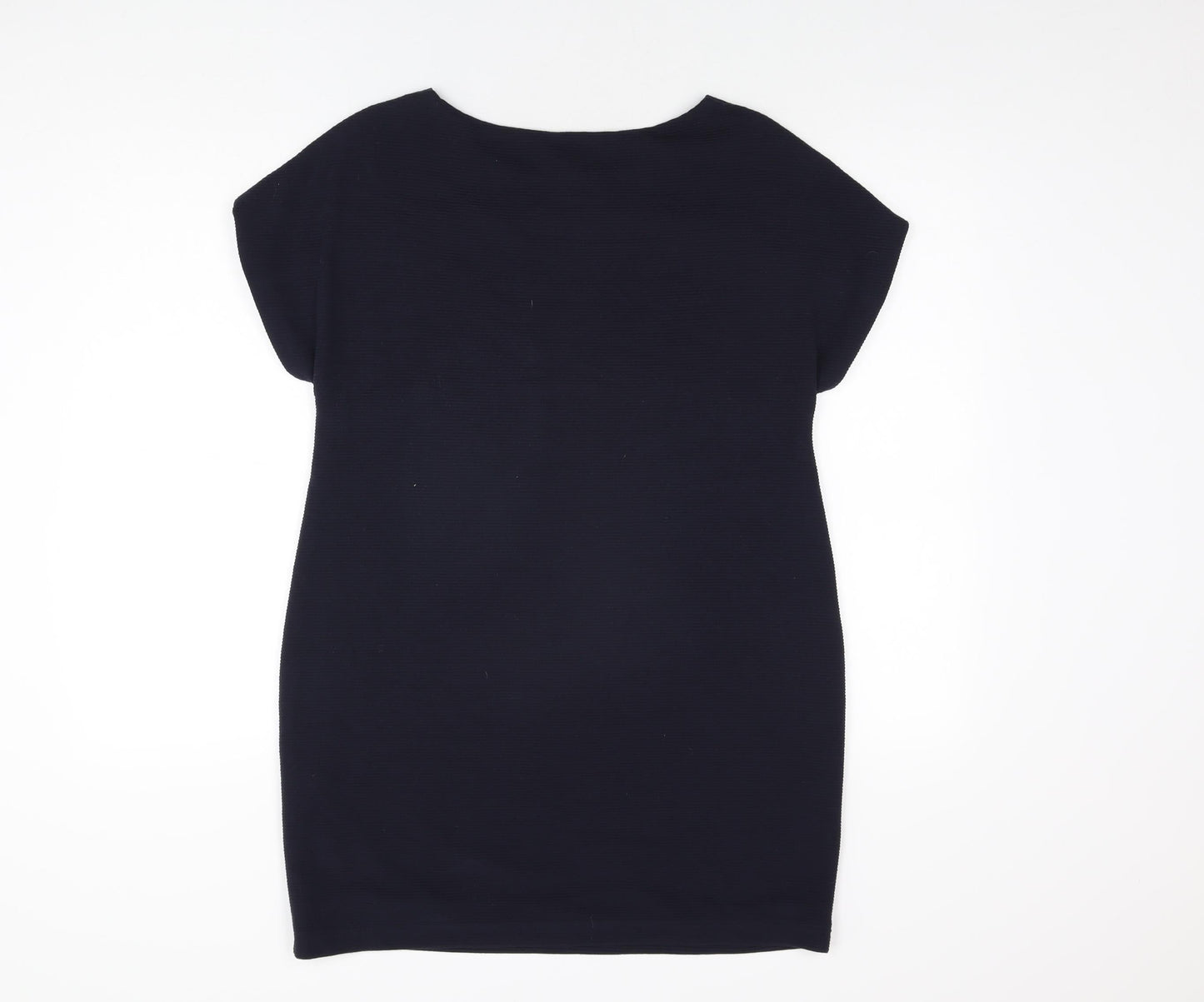 Celuu Womens Blue Viscose Shift Size 12 Boat Neck Pullover