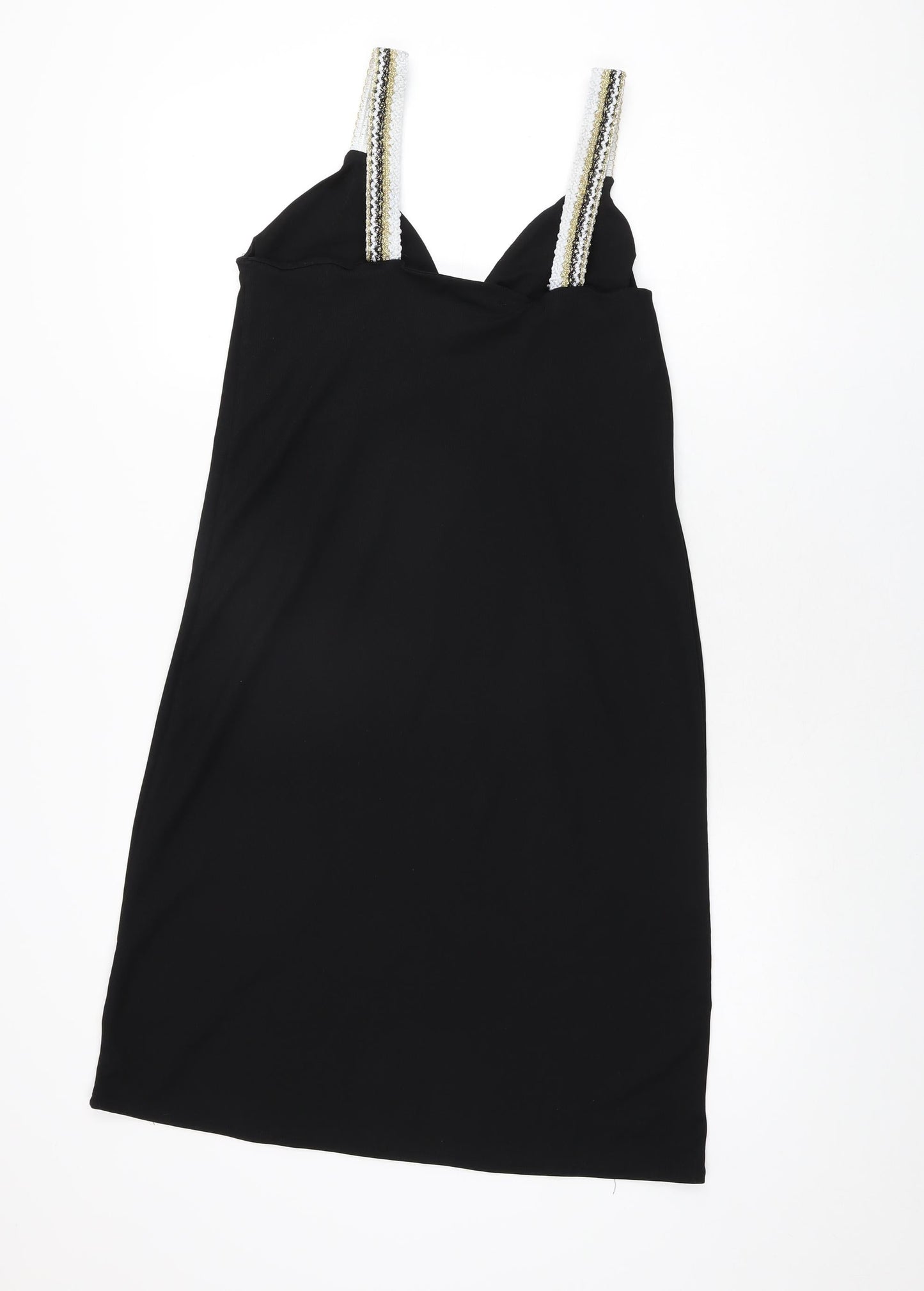 Zara Womens Black Polyester Shift Size S V-Neck Pullover