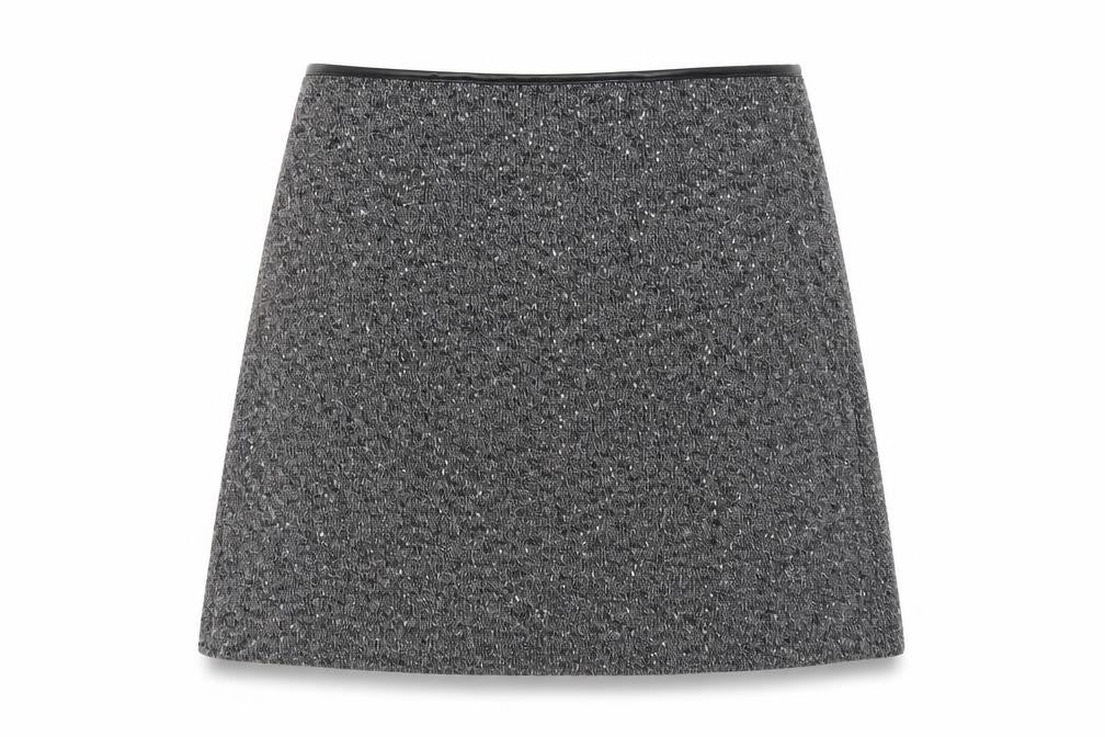 Oasis Womens Grey Polyester A-Line Skirt Size S Zip