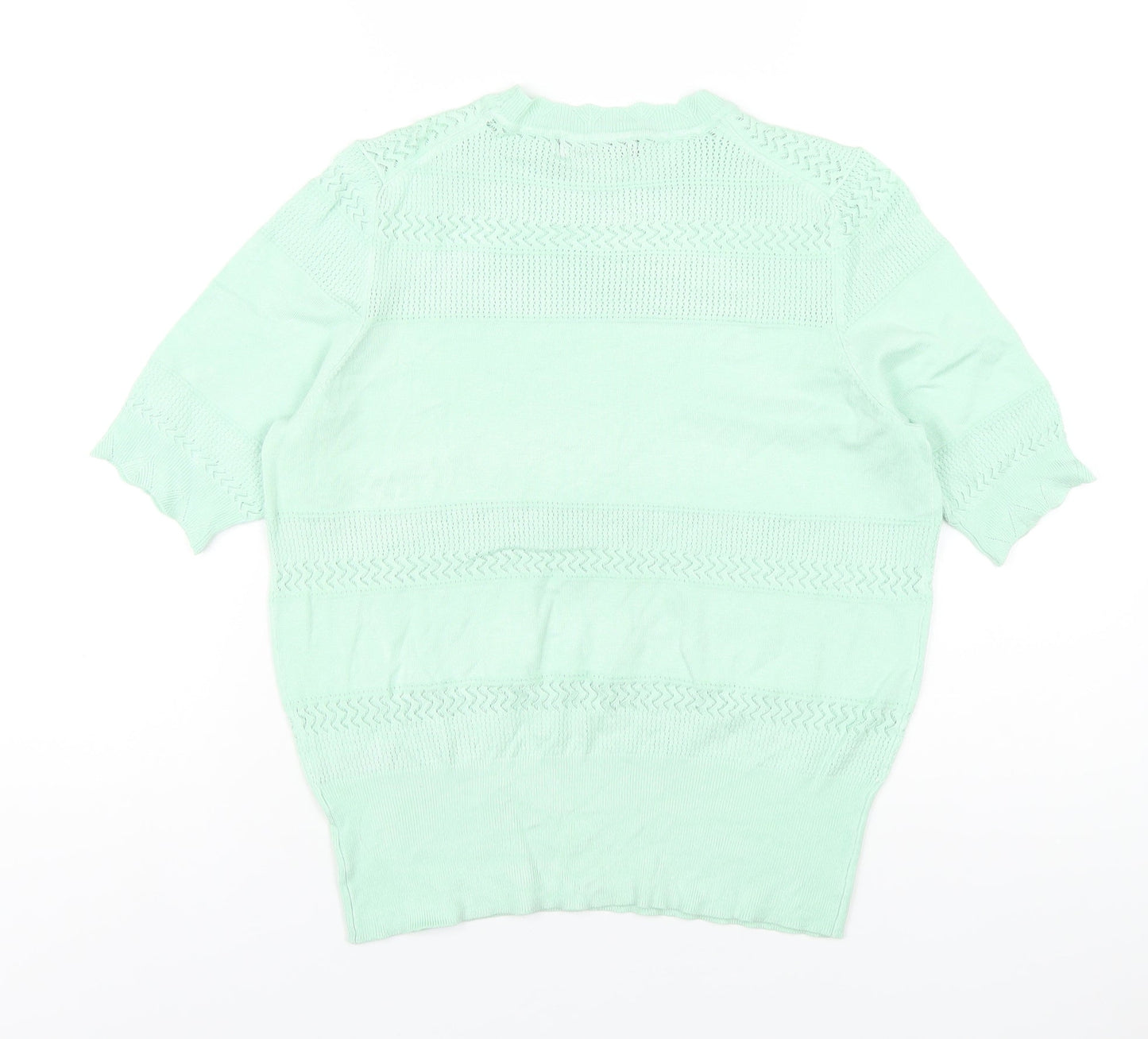 Marks and Spencer Womens Green Crew Neck Viscose Pullover Jumper Size 14
