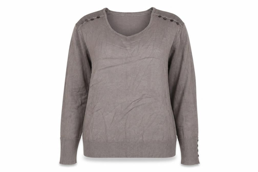 Micha Womens Brown Scoop Neck Viscose Pullover Jumper Size XL