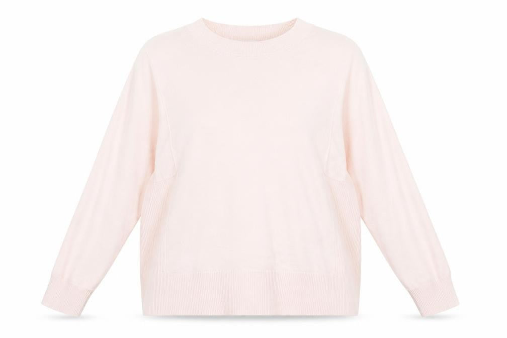 Kin Womens Pink Crew Neck Cotton Pullover Jumper Size S