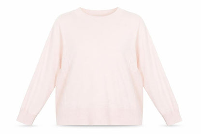 Front view of Kin women’s pink crew neck cotton jumper, size S