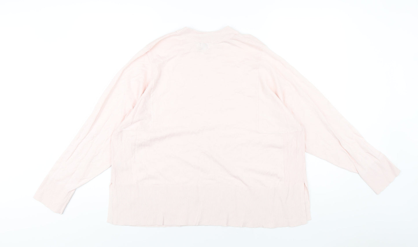 Kin Womens Pink Crew Neck Cotton Pullover Jumper Size S