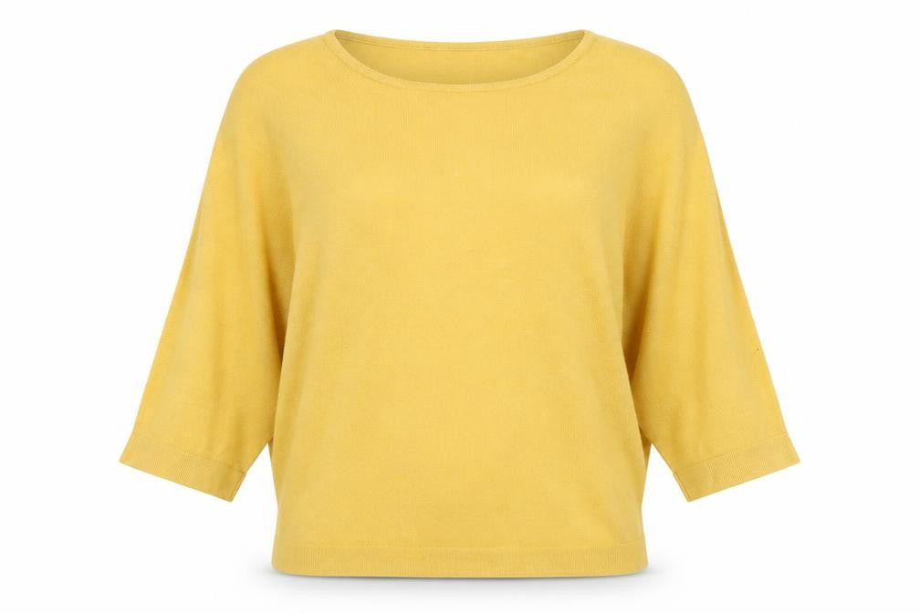 Paramour Womens Yellow Round Neck Viscose Pullover Jumper Size M