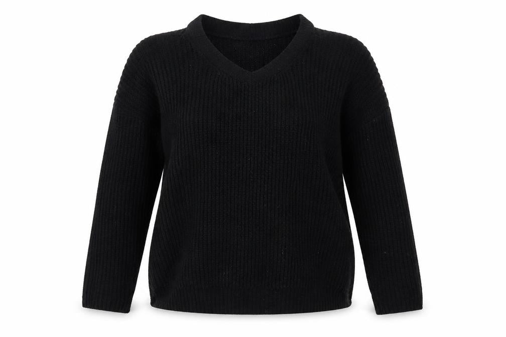 New Look Womens Black Round Neck Acrylic Pullover Jumper Size S - cold Shoulder