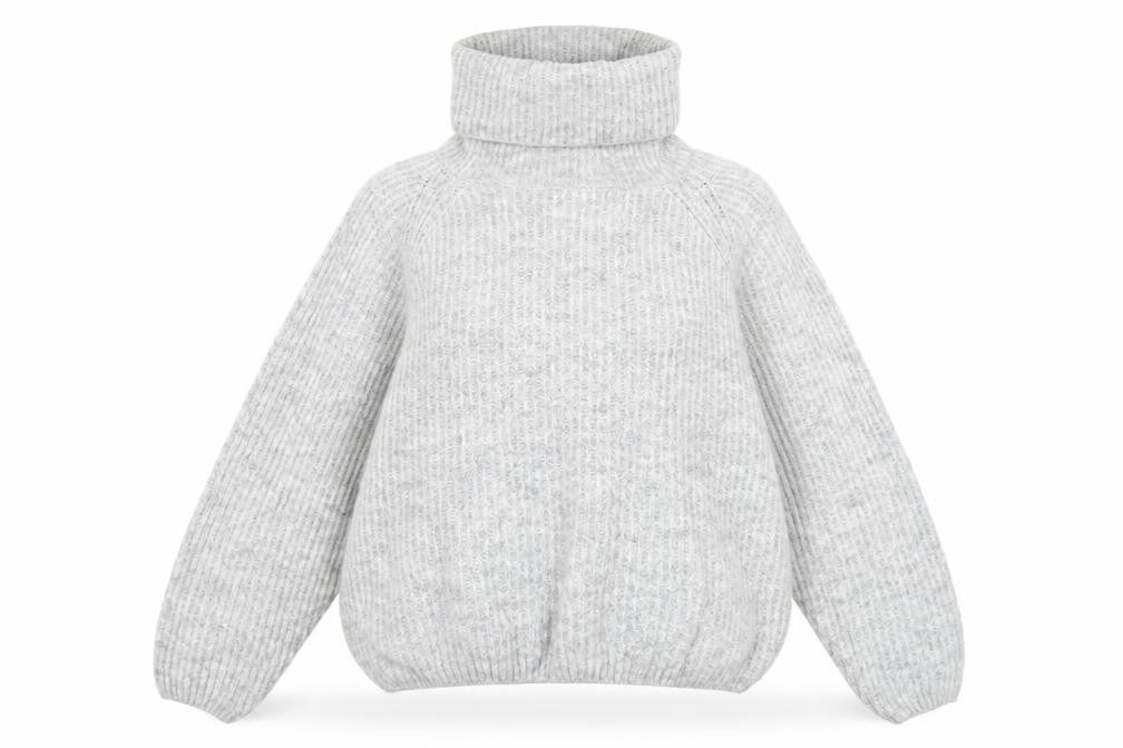 Subduded Womens Grey Roll Neck Acrylic Pullover Jumper One Size