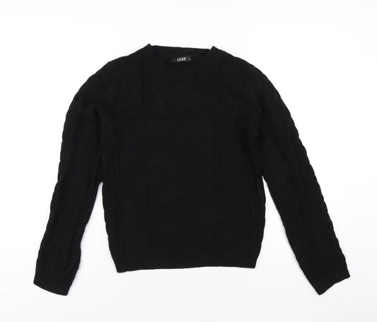 Quiz Womens Black Crew Neck Viscose Pullover Jumper Size S