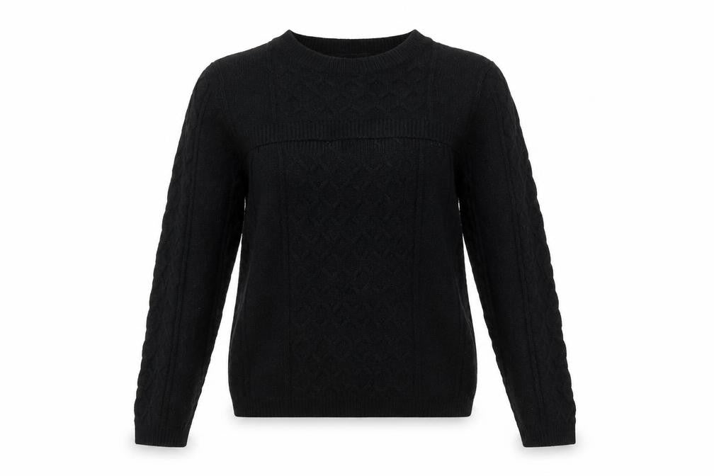 Quiz Womens Black Crew Neck Viscose Pullover Jumper Size S