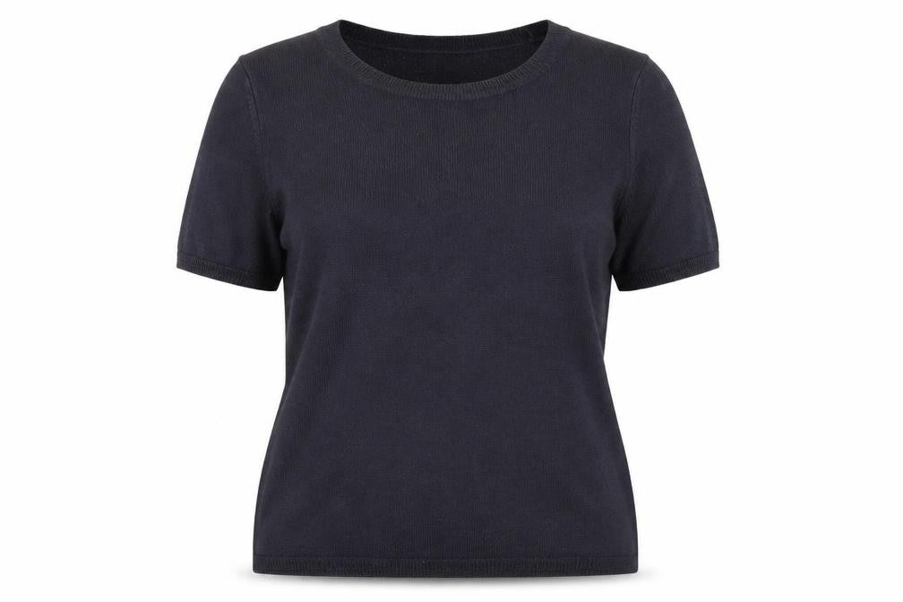 Classic Womens Blue Round Neck Acrylic Pullover Jumper Size 16