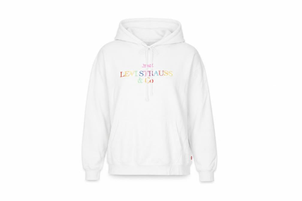 Levi's Womens White Cotton Pullover Hoodie Size S Pullover