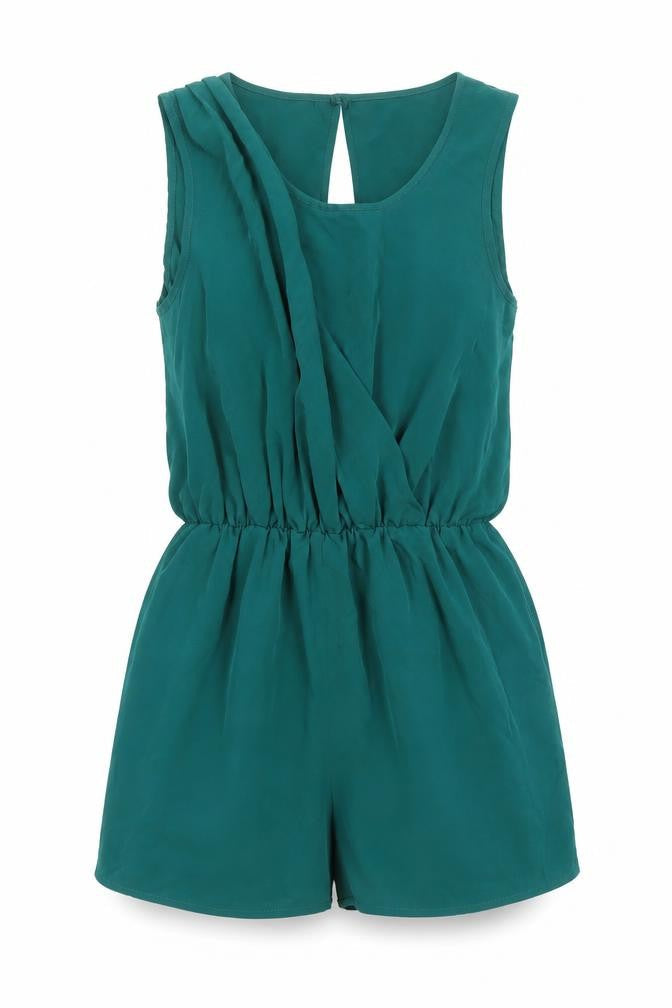 Miss Selfridge Womens Green Polyester Playsuit One-Piece Size 8 L3 in Button